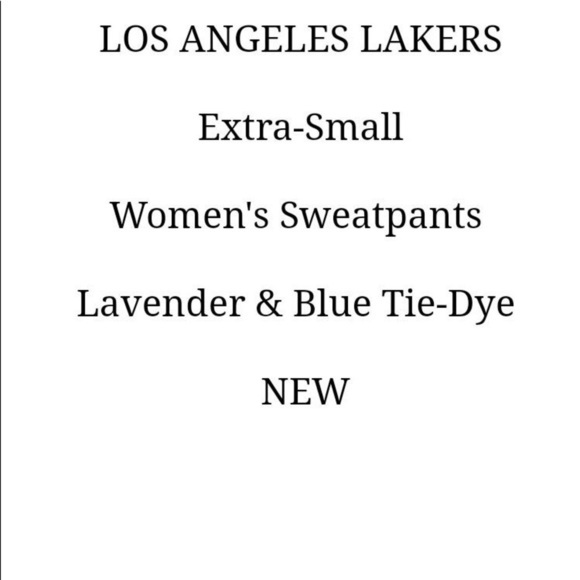 Women’s Tie Dye Sweatpants Los Angeles Lakers Hybrid Apparel Lavender Size XS - Picture 7 of 7